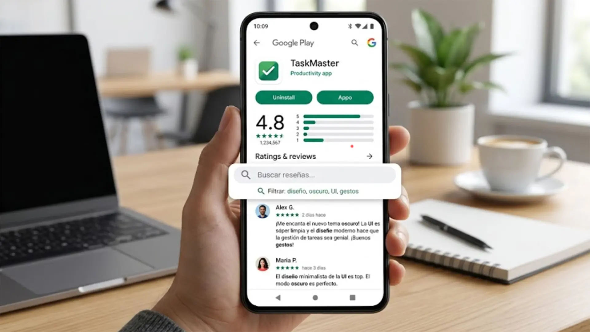 La barre de recherche avance dans les app stores