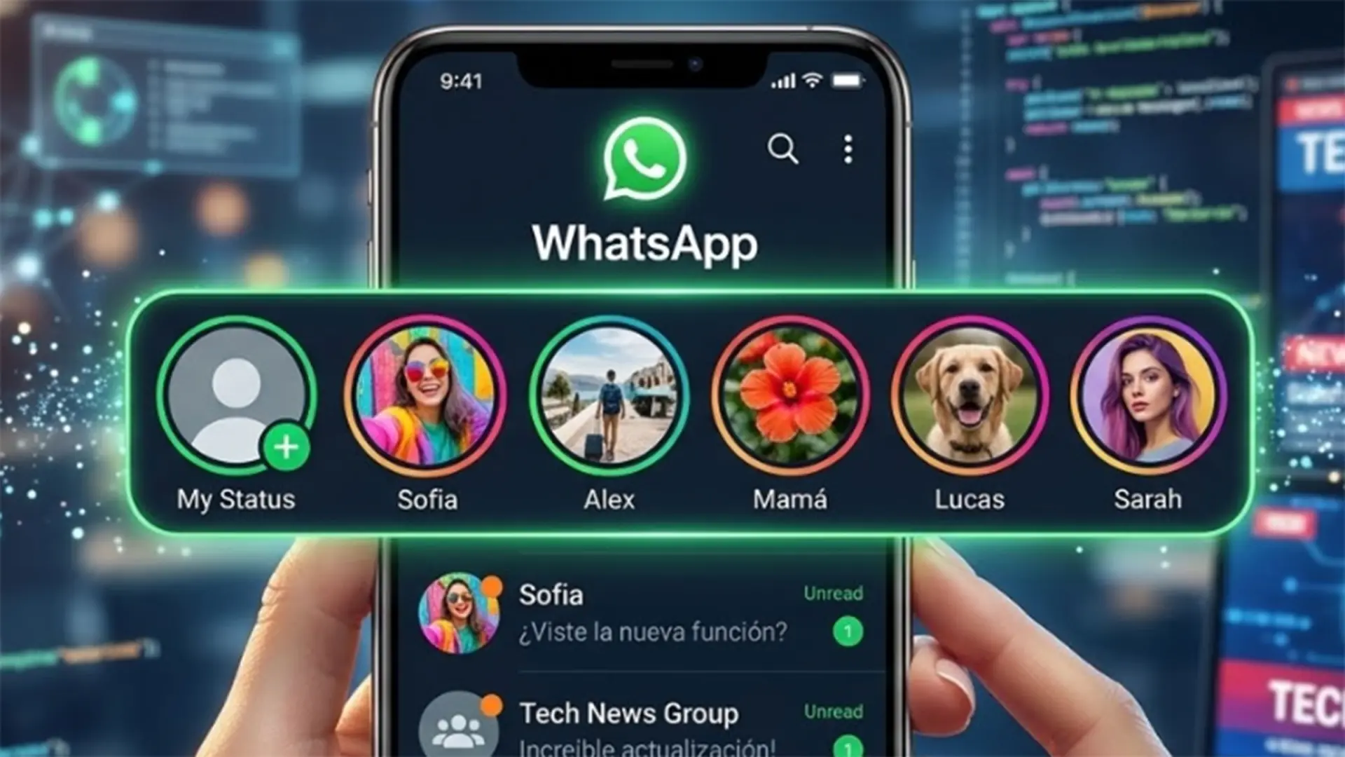 Whatsapp teste un nouveau format de mise en page pour les statuts